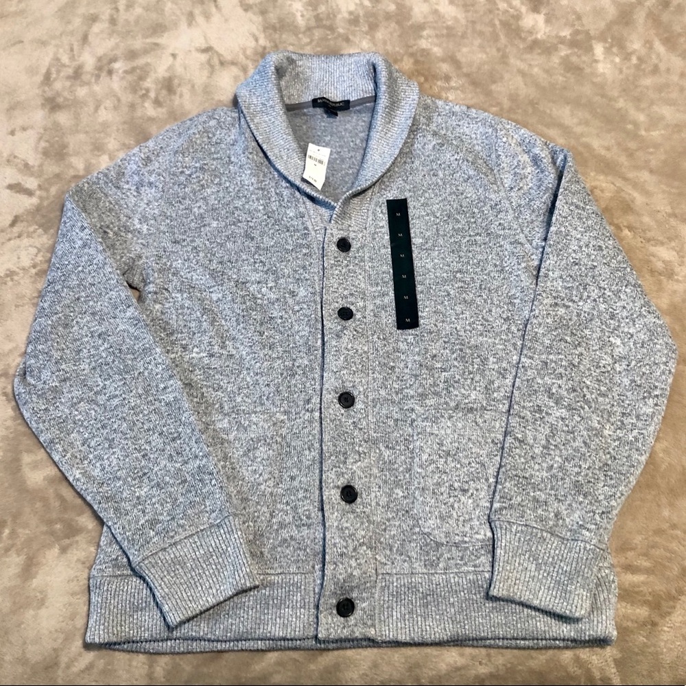 Men’s Banana Republic Heather Light Gray Cardigan